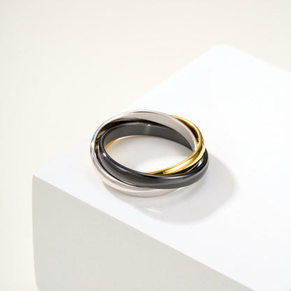 [Luna Brilliance]TRINITY 3.2MM RING BLACK CERAMIC
