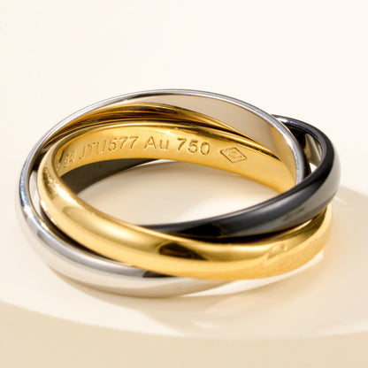 [Luna Brilliance]TRINITY 3.2MM RING BLACK CERAMIC