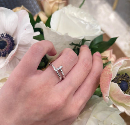 [Luna Brilliance]JUSTE 1.8MM HALF DIAMOND RING