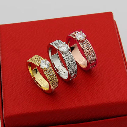 [Luna Brilliance]LOVE RING 3.6MM 1 BIG DIAMOND FULL DIAMOND