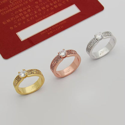 [Luna Brilliance]LOVE RING 3.6MM 1 BIG DIAMOND FULL DIAMOND
