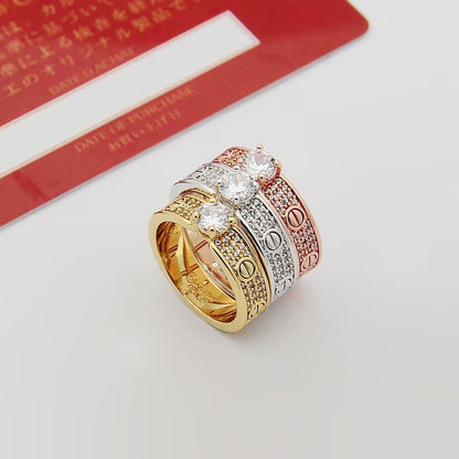 [Luna Brilliance]LOVE RING 3.6MM 1 BIG DIAMOND FULL DIAMOND