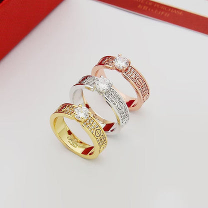 [Luna Brilliance]LOVE RING 3.6MM 1 BIG DIAMOND FULL DIAMOND