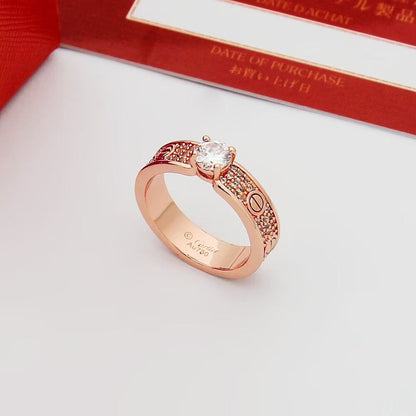 [Luna Brilliance]LOVE RING 3.6MM 1 BIG DIAMOND FULL DIAMOND