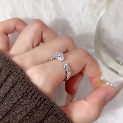 [Luna Brilliance]PANTHERE HALF DIAMOND SMALL RING