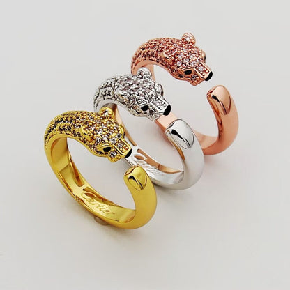 [Luna Brilliance]PANTHERE HALF DIAMOND SMALL RING