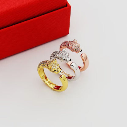 [Luna Brilliance]PANTHERE HALF DIAMOND SMALL RING
