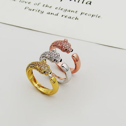 [Luna Brilliance]PANTHERE HALF DIAMOND SMALL RING