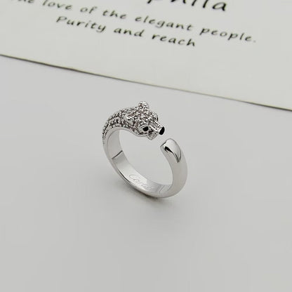 [Luna Brilliance]PANTHERE HALF DIAMOND SMALL RING