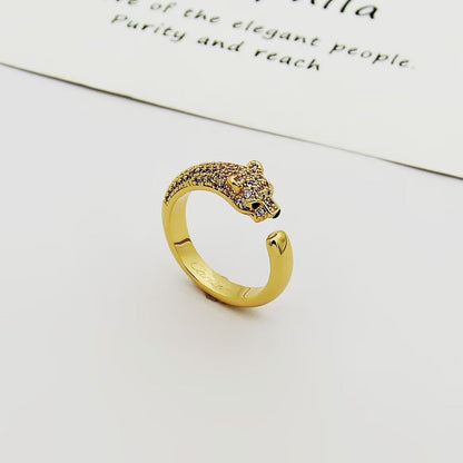 [Luna Brilliance]PANTHERE HALF DIAMOND SMALL RING