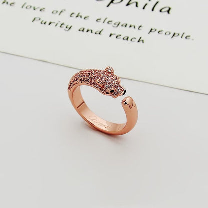 [Luna Brilliance]PANTHERE HALF DIAMOND SMALL RING