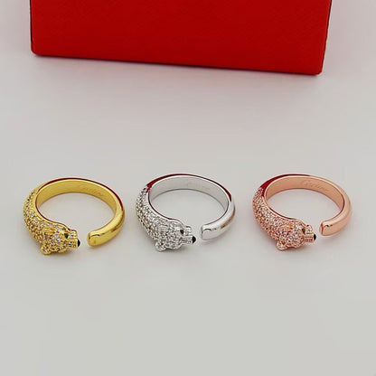 [Luna Brilliance]PANTHERE HALF DIAMOND SMALL RING
