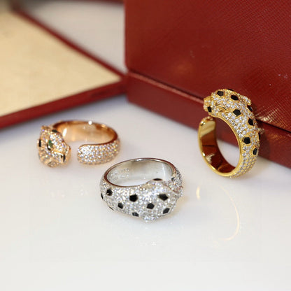 [Luna Brilliance]PANTHERE SPOTTED FULL DIAMOND MEDIUM RING