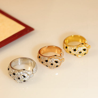 [Luna Brilliance]PANTHERE SPOTTED FULL DIAMOND MEDIUM RING
