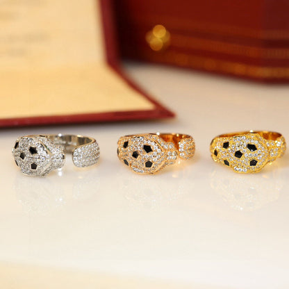 [Luna Brilliance]PANTHERE SPOTTED FULL DIAMOND MEDIUM RING