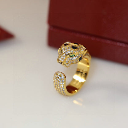 [Luna Brilliance]PANTHERE SPOTTED FULL DIAMOND MEDIUM RING
