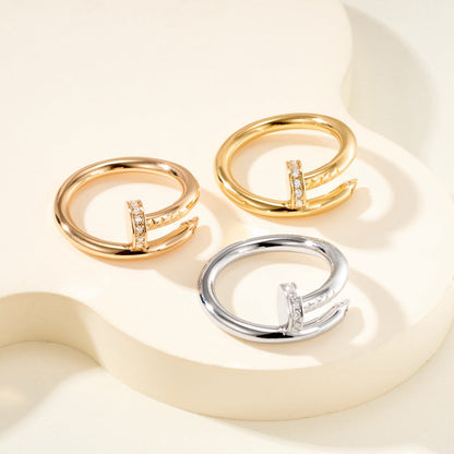 [Luna Brilliance]JUSTE RING 2.6MM HALF DIAMOND