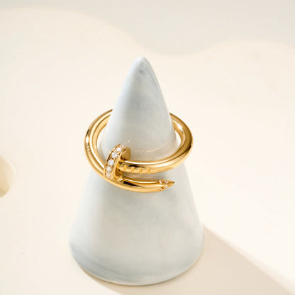 [Luna Brilliance]JUSTE RING 2.6MM HALF DIAMOND