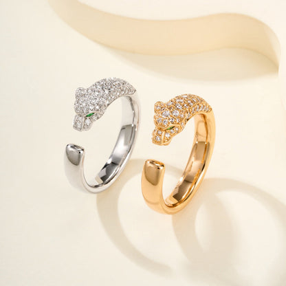 [Luna Brilliance]PANTHERE HALF DIAMOND SMALL RING