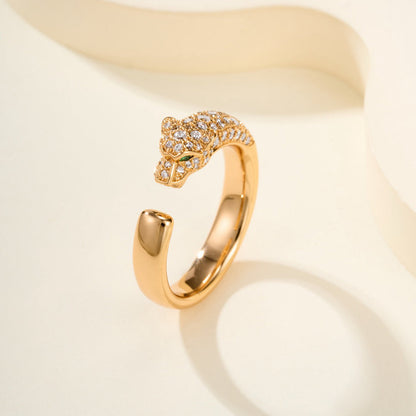[Luna Brilliance]PANTHERE HALF DIAMOND SMALL RING