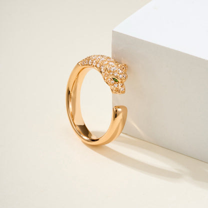 [Luna Brilliance]PANTHERE HALF DIAMOND SMALL RING