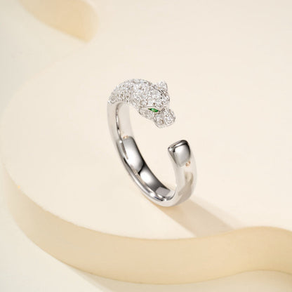 [Luna Brilliance]PANTHERE HALF DIAMOND SMALL RING