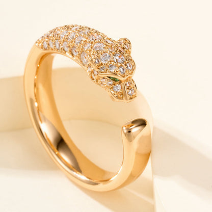 [Luna Brilliance]PANTHERE HALF DIAMOND SMALL RING