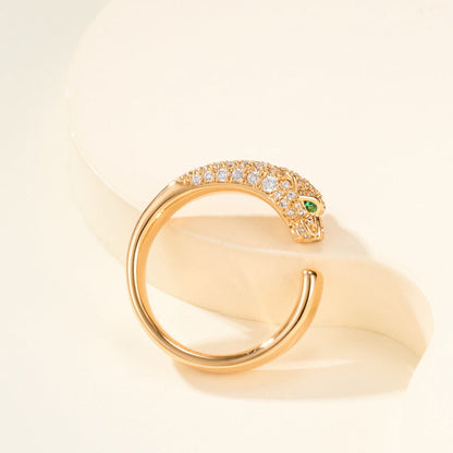 [Luna Brilliance]PANTHERE HALF DIAMOND SMALL RING