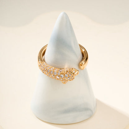 [Luna Brilliance]PANTHERE HALF DIAMOND SMALL RING