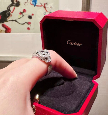 [Luna Brilliance]PANTHERE SPOTTED FULL DIAMOND MEDIUM RING