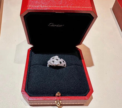 [Luna Brilliance]PANTHERE SPOTTED FULL DIAMOND MEDIUM RING