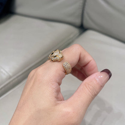 [Luna Brilliance]PANTHERE SPOTTED FULL DIAMOND MEDIUM RING