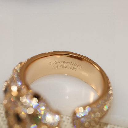 [Luna Brilliance]PANTHERE SPOTTED FULL DIAMOND MEDIUM RING