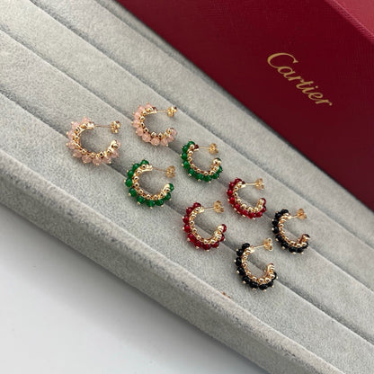 [Luna Brilliance]CLASH 7.9MM AGATE CHALCEDONY EARRINGS