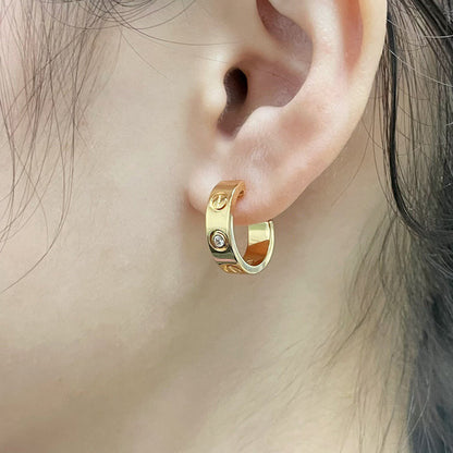 [Luna Brilliance]LOVE EARRINGS 5.7MM 2 DIAMONDS
