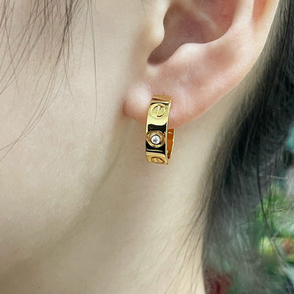 [Luna Brilliance]LOVE EARRINGS 5.7MM 2 DIAMONDS