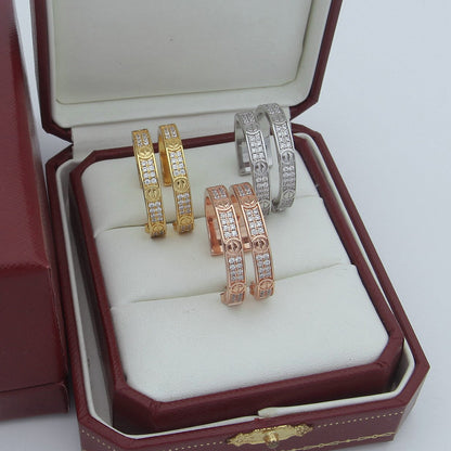 [Luna Brilliance]LOVE EARRINGS 3.6MM DIAMOND PAVED