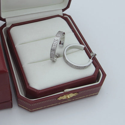 [Luna Brilliance]LOVE EARRINGS 3.6MM DIAMOND PAVED