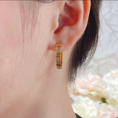 [Luna Brilliance]LOVE EARRINGS 3.6MM DIAMOND PAVED