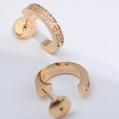 [Luna Brilliance]LOVE 5.5MM DIAMOND PAVED EARRINGS