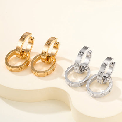 [Luna Brilliance]LOVE 3.3MM DANGLE EARRINGS