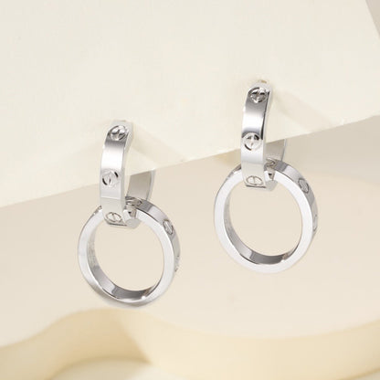 [Luna Brilliance]LOVE 3.3MM DANGLE EARRINGS