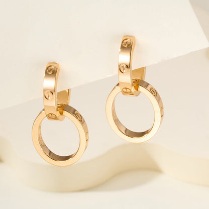 [Luna Brilliance]LOVE 3.3MM DANGLE EARRINGS