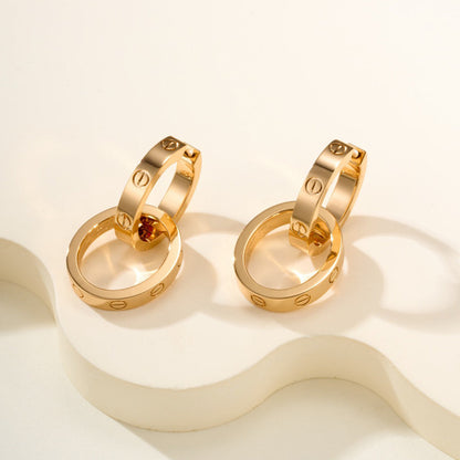 [Luna Brilliance]LOVE 3.3MM DANGLE EARRINGS