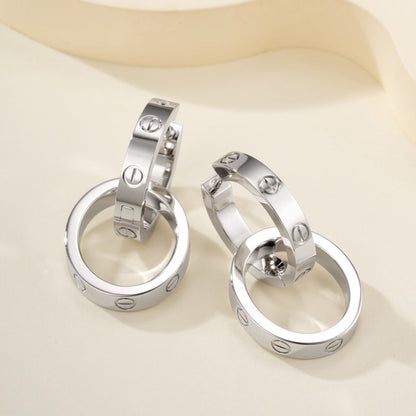 [Luna Brilliance]LOVE 3.3MM DANGLE EARRINGS