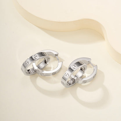 [Luna Brilliance]LOVE 3.3MM DANGLE EARRINGS