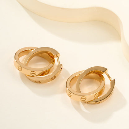 [Luna Brilliance]LOVE 3.3MM DANGLE EARRINGS