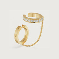 [Luna Brilliance]LOVE 3.0MM HALF DIAMOND EARRINGS