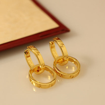 [Luna Brilliance]LOVE 3.3MM DANGLE EARRINGS