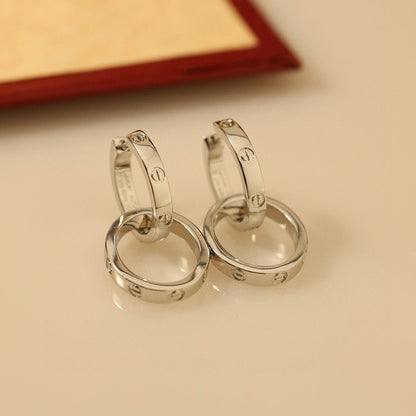 [Luna Brilliance]LOVE 3.3MM DANGLE EARRINGS